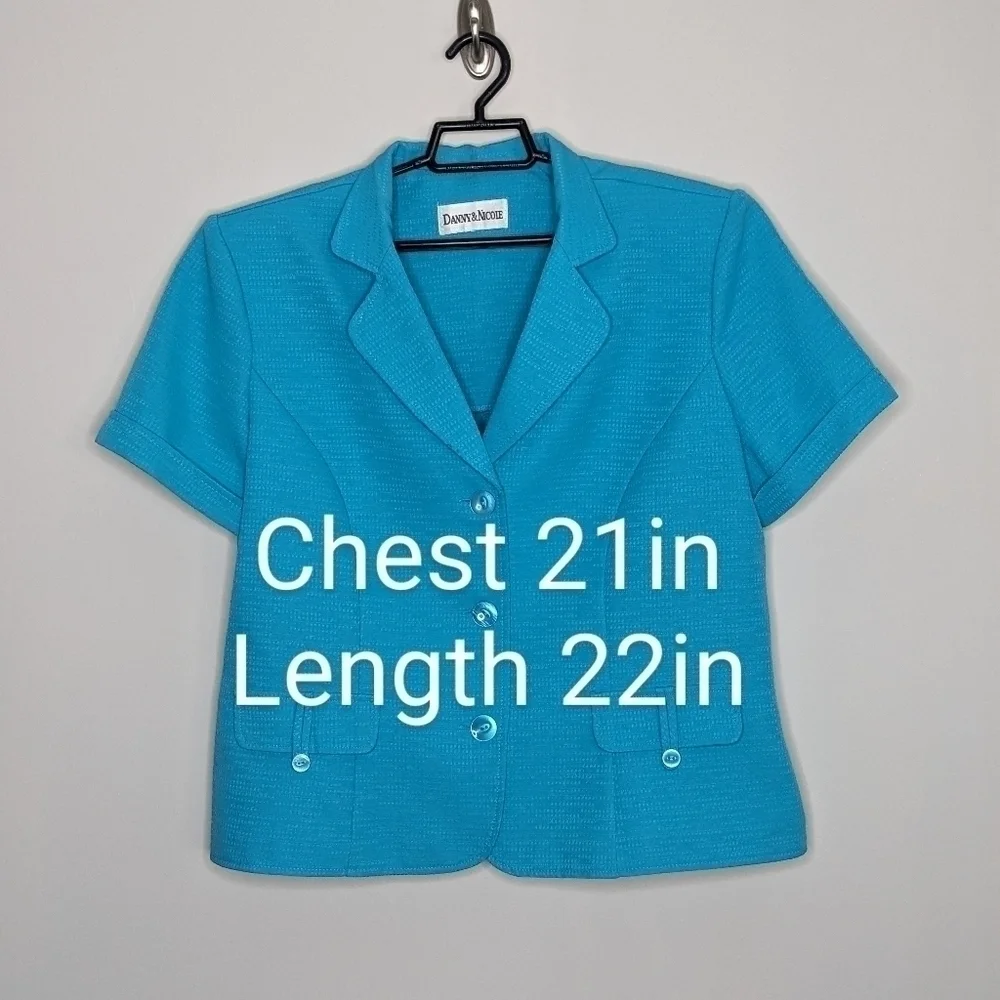 Danny & Nicole Turquoise Blazer Suit Jacket 16 - Picture 3 of 7